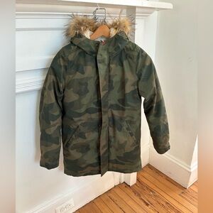 Boden Camouflage Kids Anorak Parka Coat